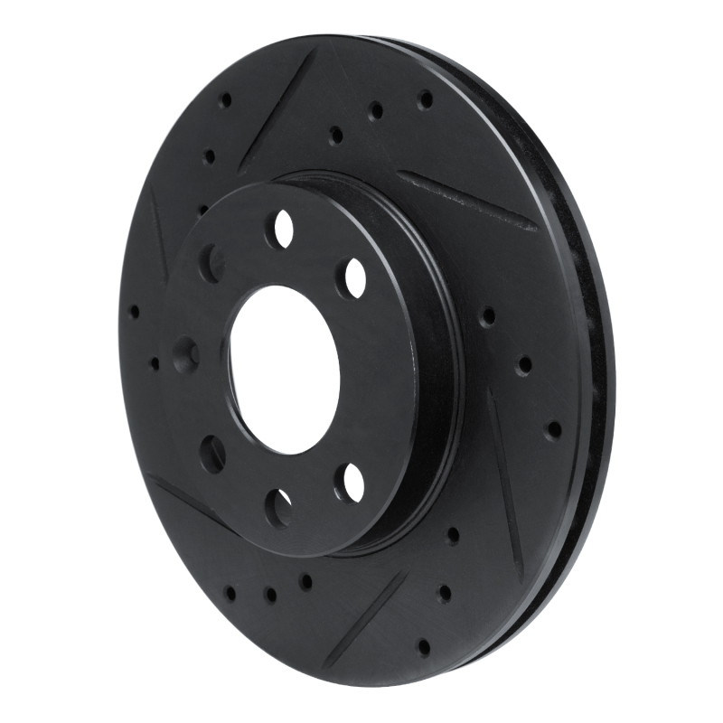 Chevrolet SPARK Brake Rotor (1) - Front Left - R1 Concepts - Drilled & Slotted - Black - `88-`20